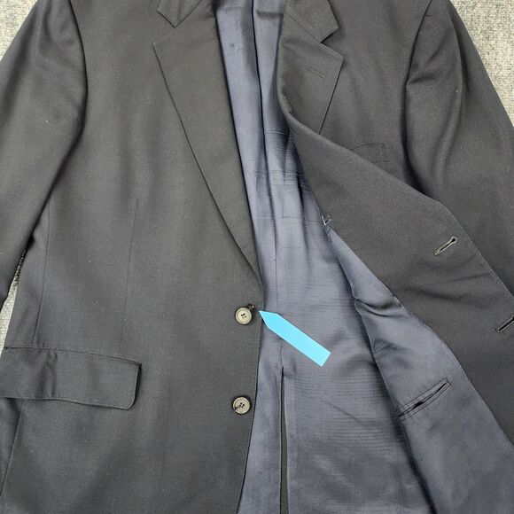 Vintage Brooks Brothers Blazer Mens 44R Black Woolmark Super 100s Union Made USA - Picture 12 of 16